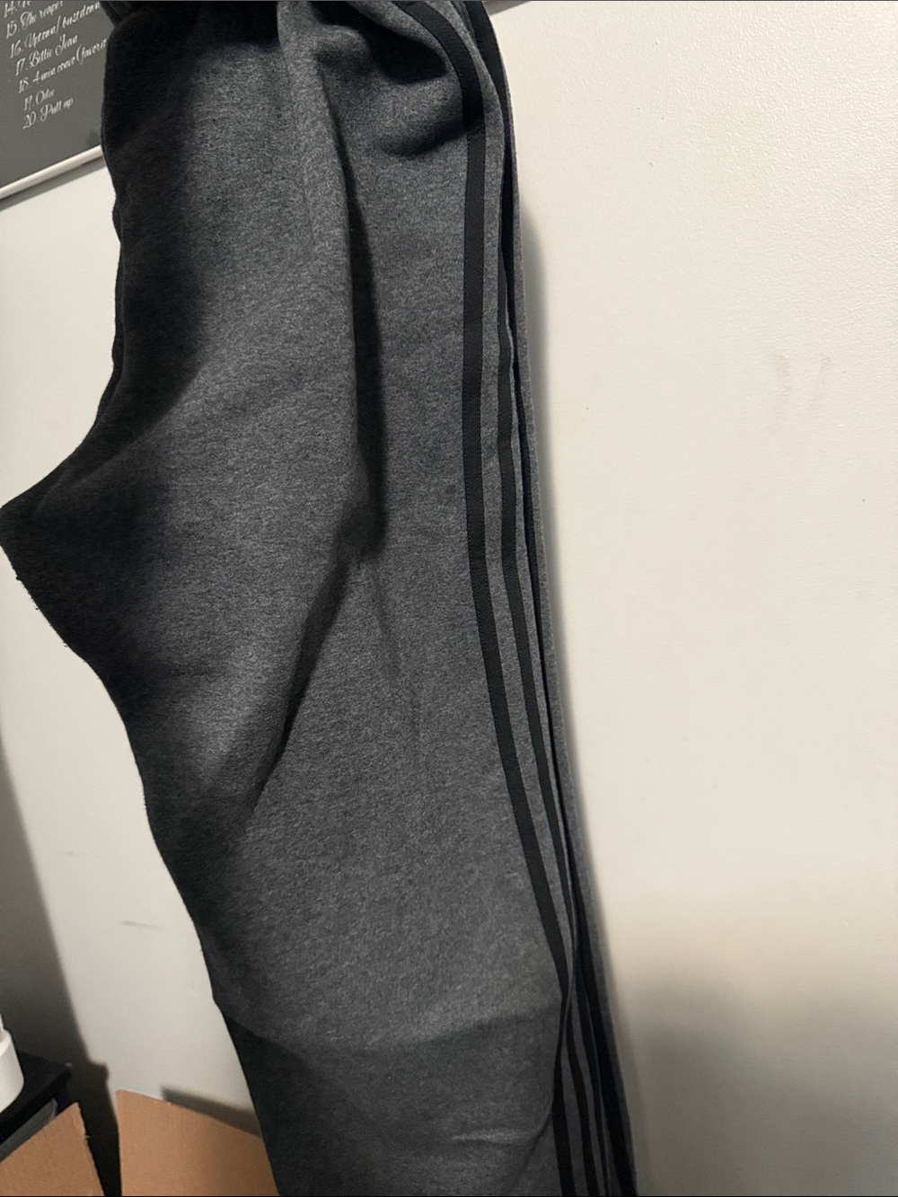 adidas Charcoal Gray Sweatpants with Dark Side Stripes